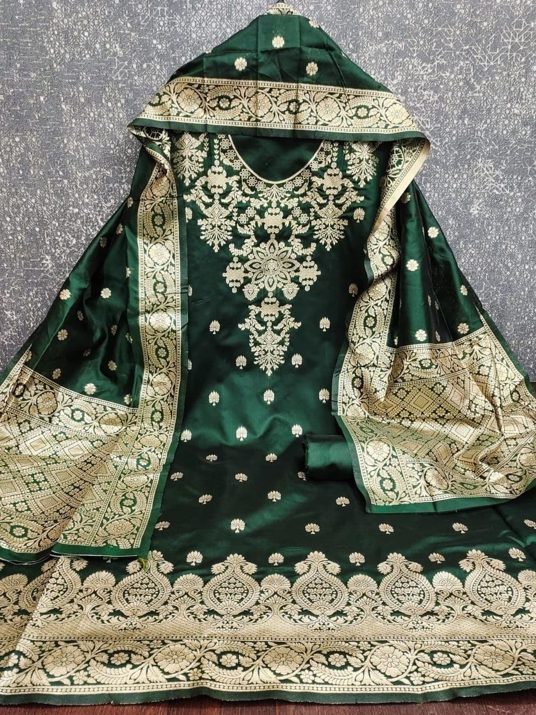 Milvia Art Silk Unstitched Dress Material thumbnail 2