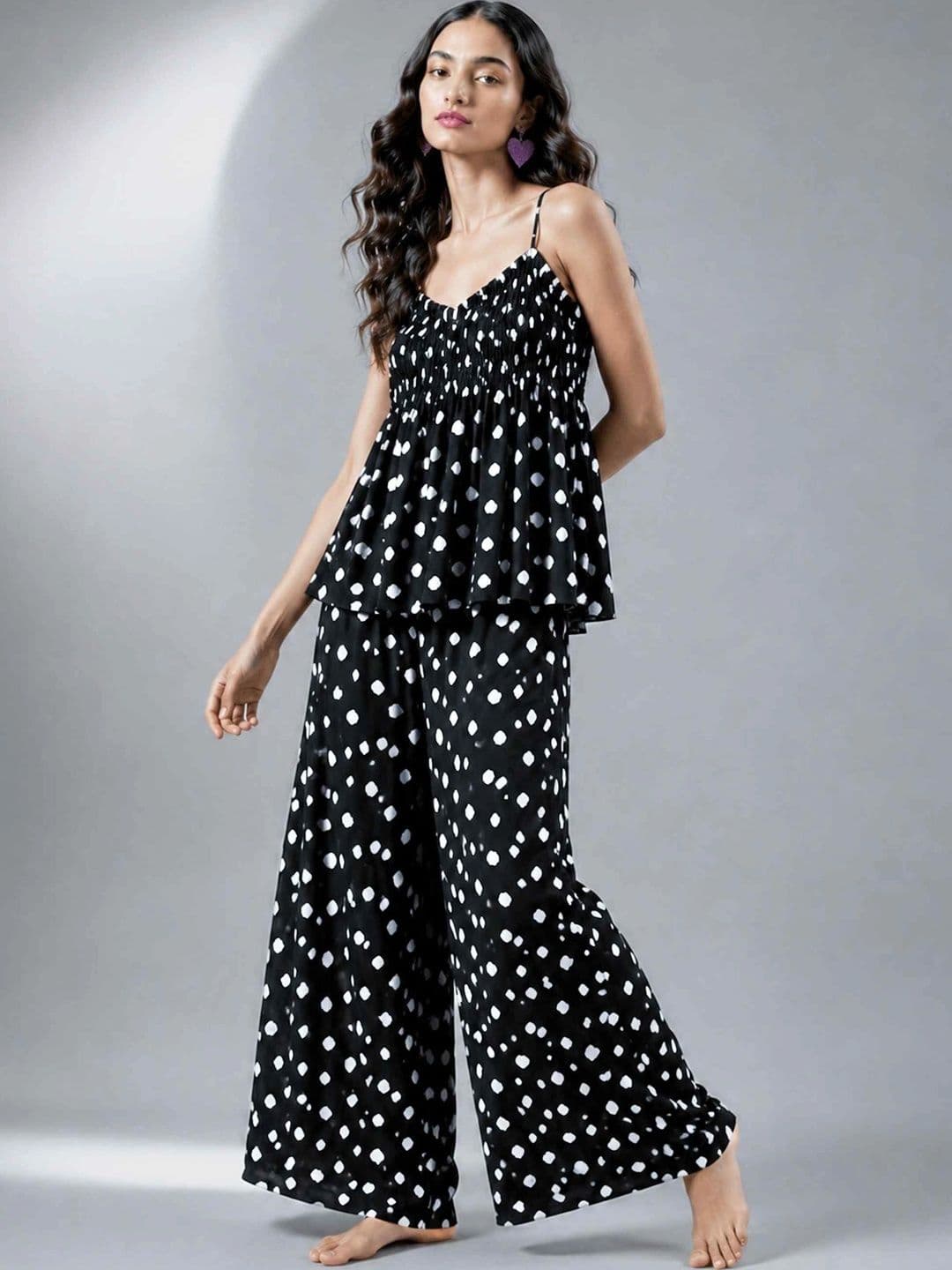 PamaWomen Women Printed Regular Pure Cotton Top with Palazzos - view 1