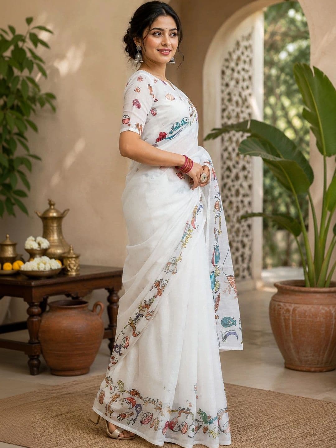 BORAD FASHION Designer Chanderi Saree thumbnail 4