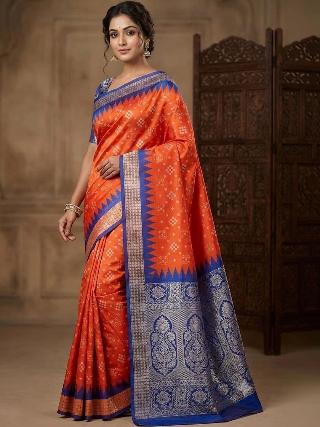 saree destination  Women Zari Art Silk Sambalpuri Saree thumbnail 4