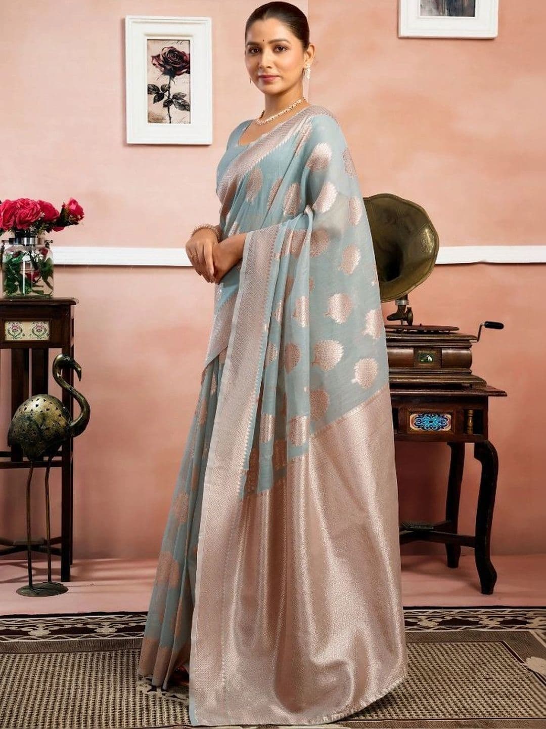 revika Woven Design Art Silk Designer Kanjeevaram Saree thumbnail 3