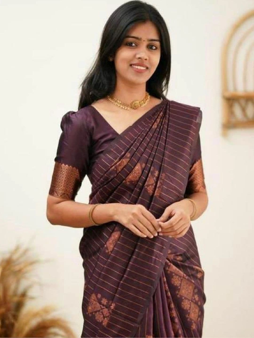 revika Woven Design Zari Art Silk Designer Kanjeevaram Saree thumbnail 2