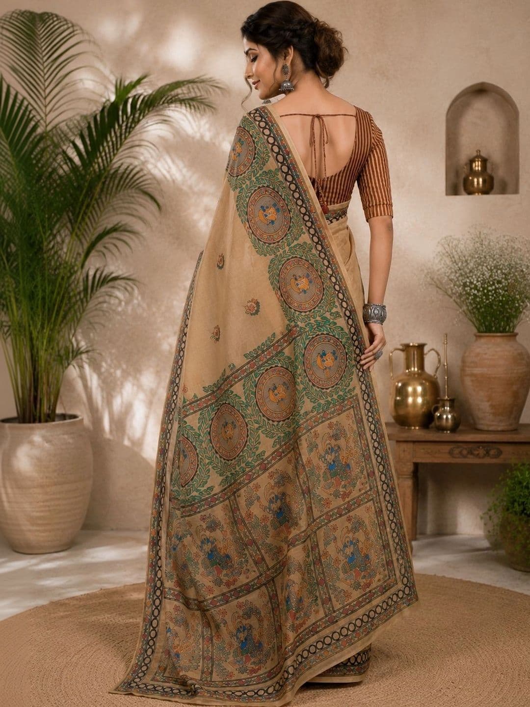 BORAD FASHION Kalamkari Designer Chanderi Saree thumbnail 2