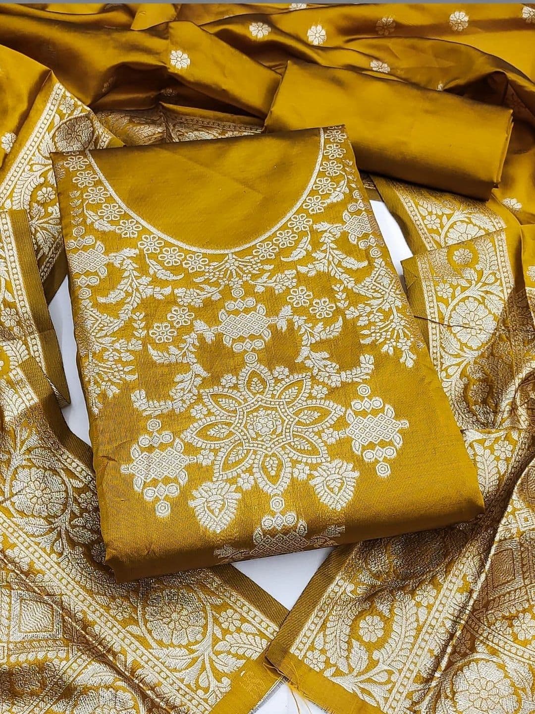 Dhaaga Ghar Art Silk Unstitched Dress Material - view 1