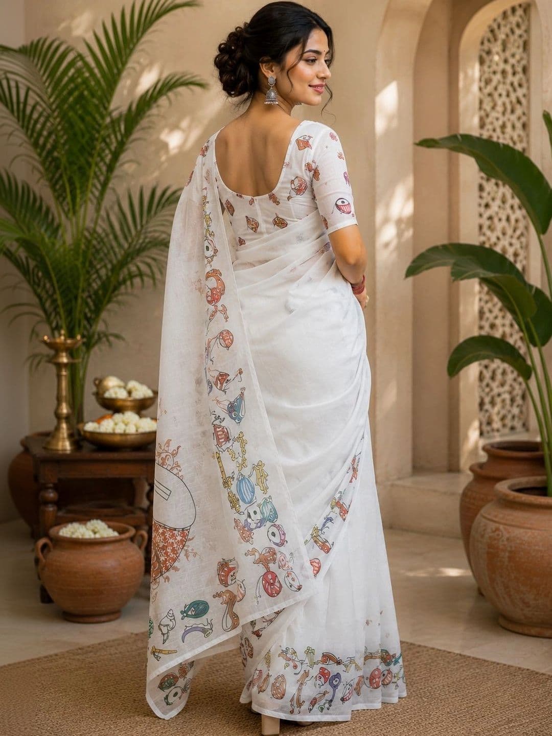 BORAD FASHION Designer Chanderi Saree thumbnail 3