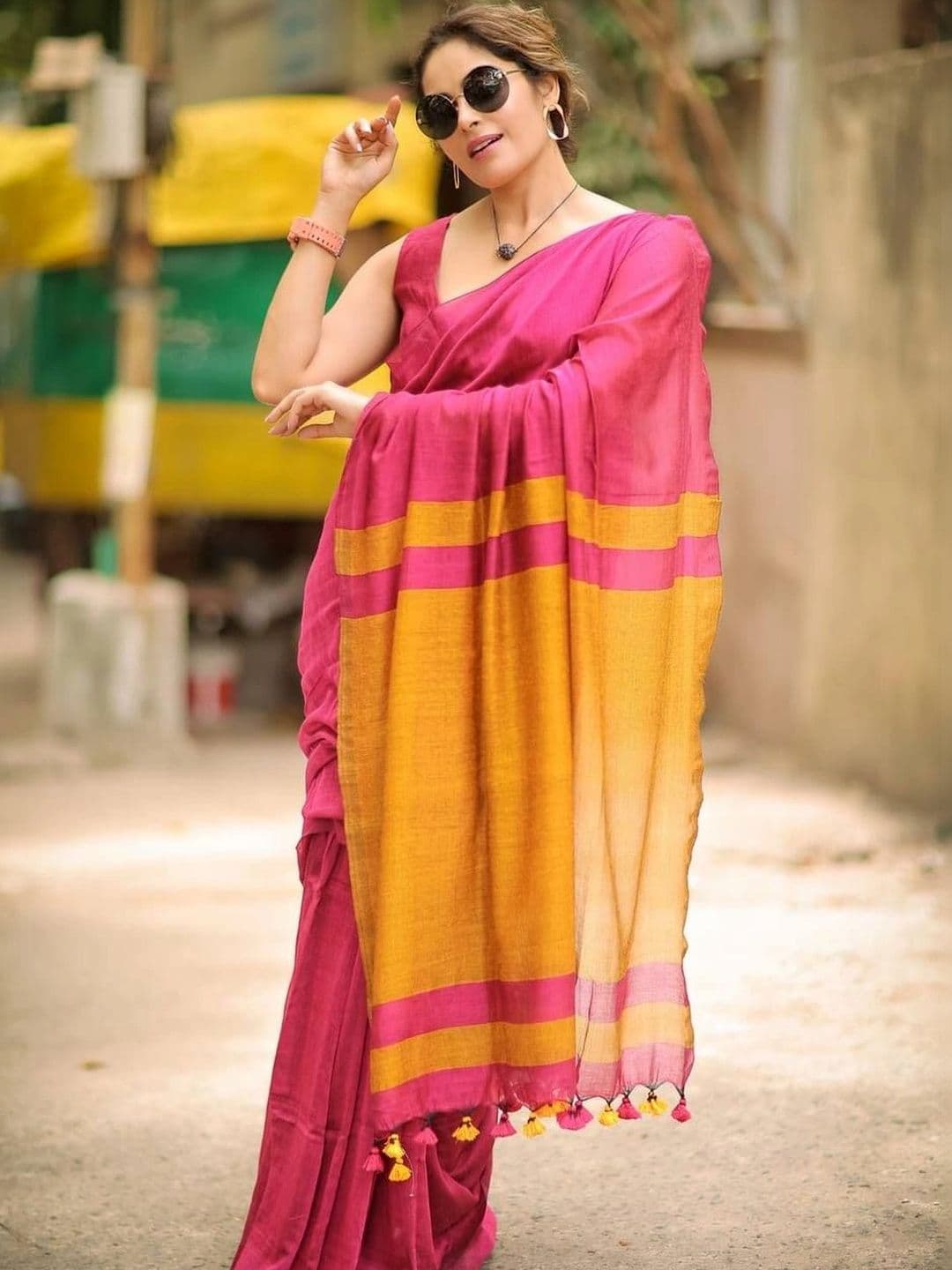 revika Striped Art Silk Designer Kanjeevaram Saree - view 1