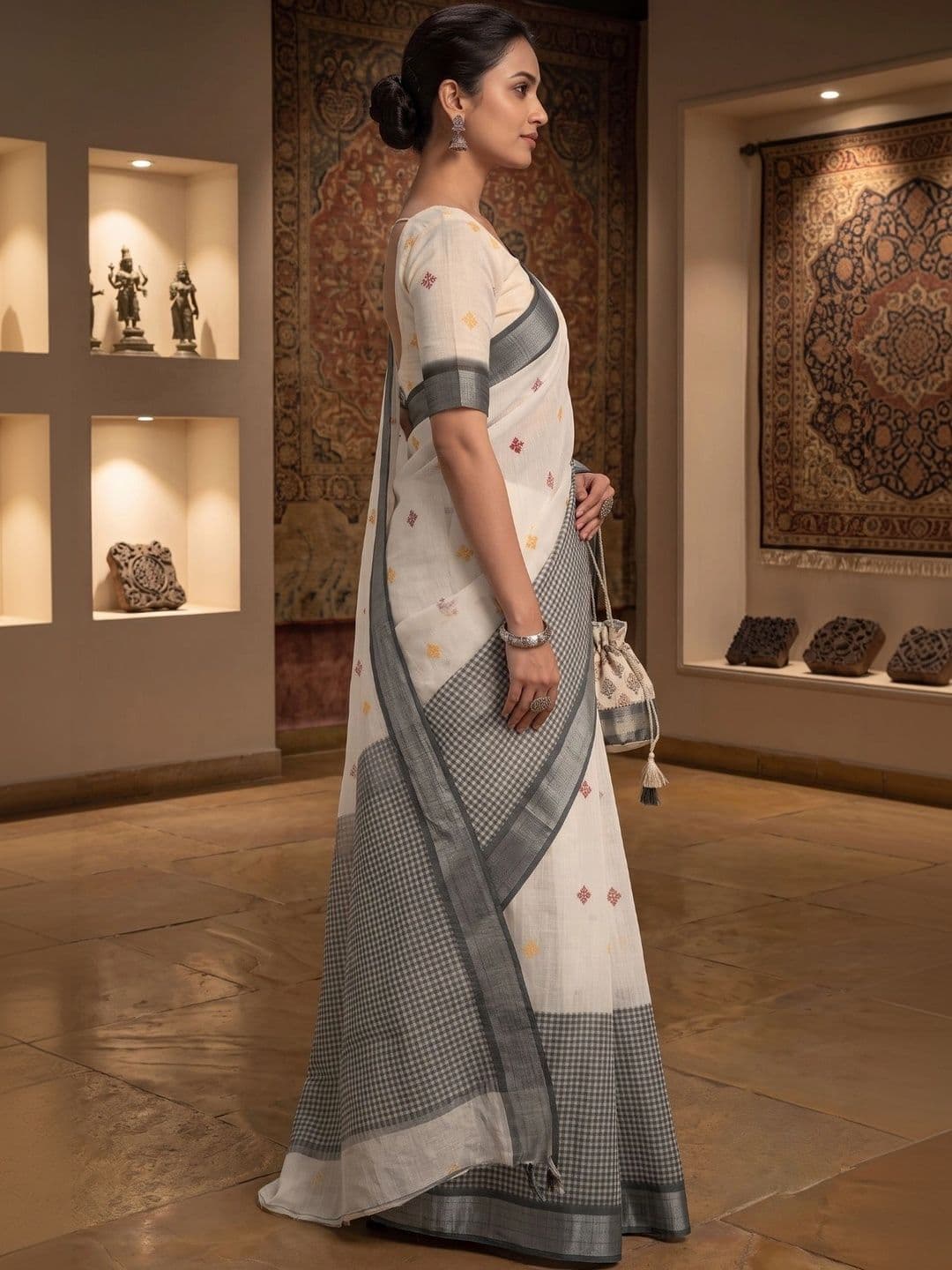 BORAD FASHION Designer Chanderi Saree thumbnail 3