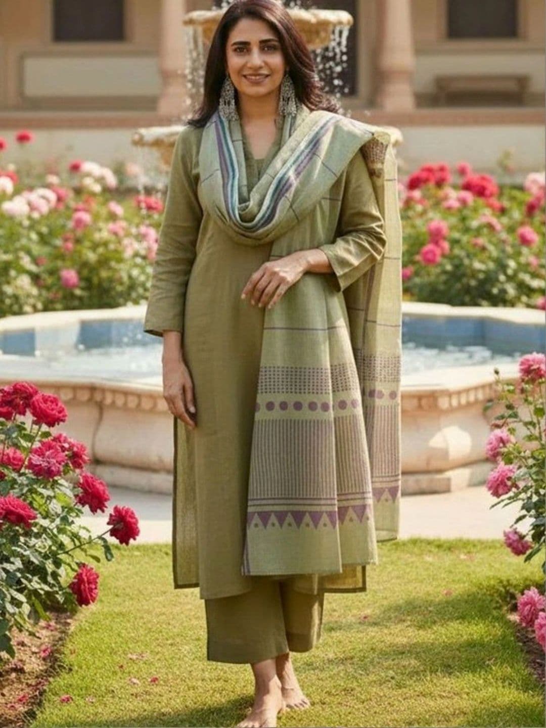 all about you Women Ethnic Motifs Regular Kurta with Trousers & With Dupatta thumbnail 3