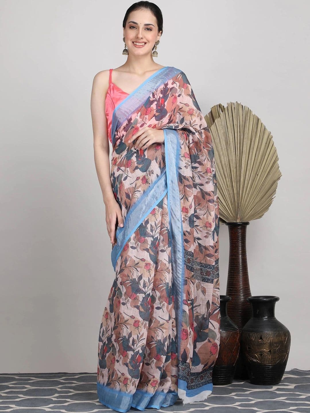 Tantvi By Prakuviri Linen Blend Saree - view 1