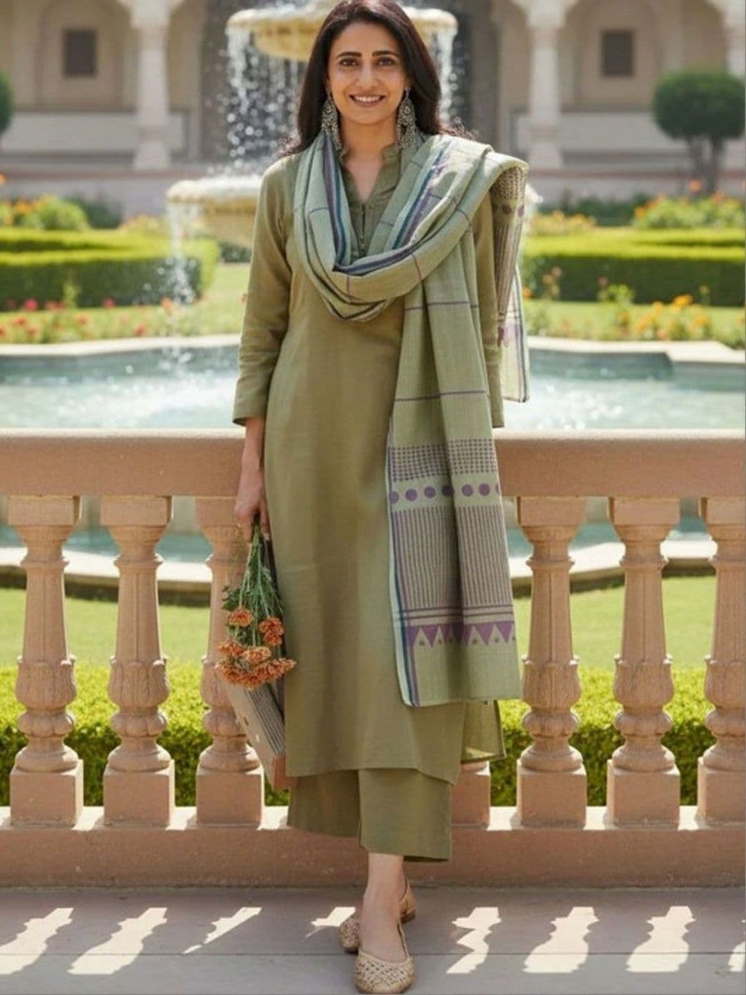 all about you Women Ethnic Motifs Regular Kurta with Trousers & With Dupatta thumbnail 5