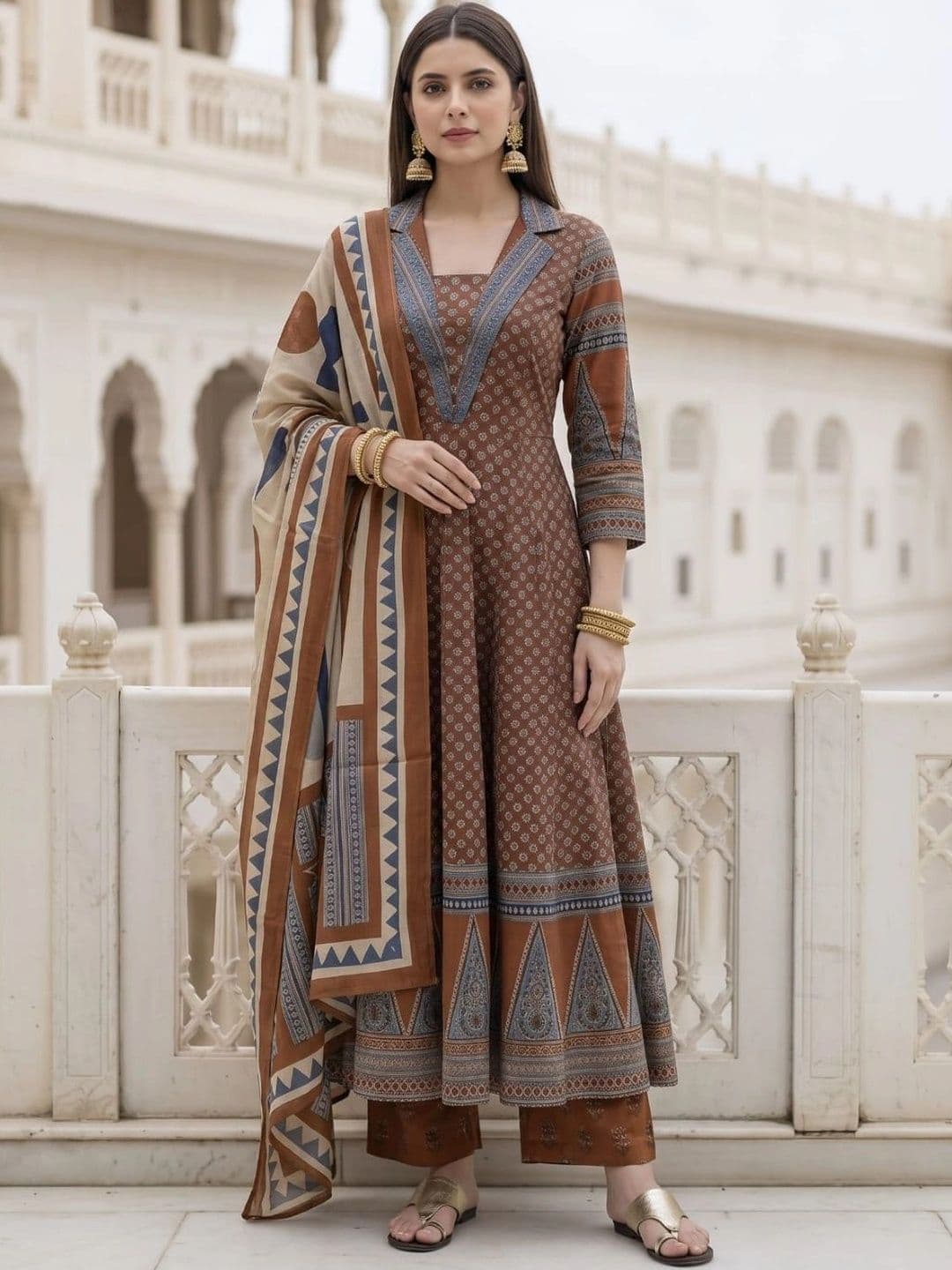 Laasika Women Ethnic Motifs Printed Regular Kurta with Palazzos & With Dupatta - view 1