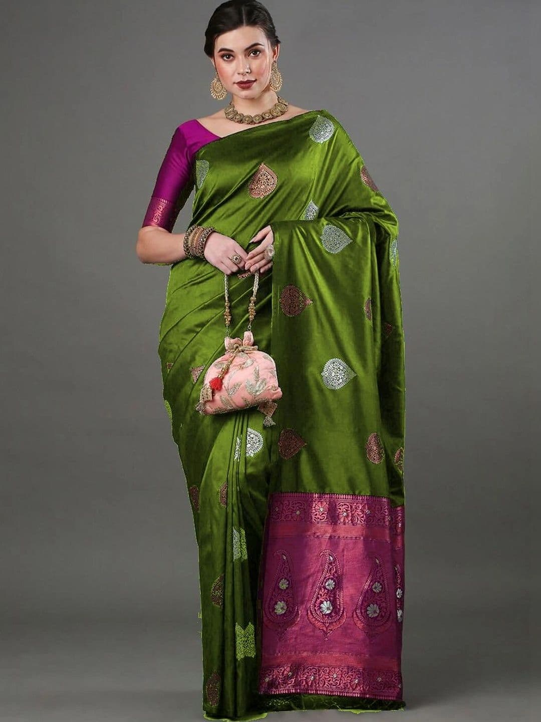 revika Woven Design Zari Art Silk Designer Kanjeevaram Saree thumbnail 5