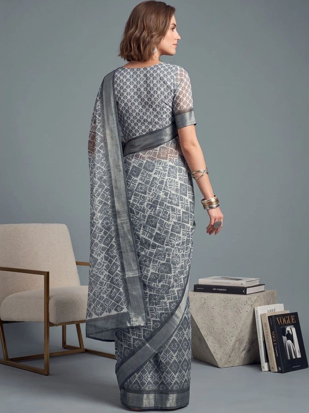 BORAD FASHION Designer Chanderi Saree thumbnail 2