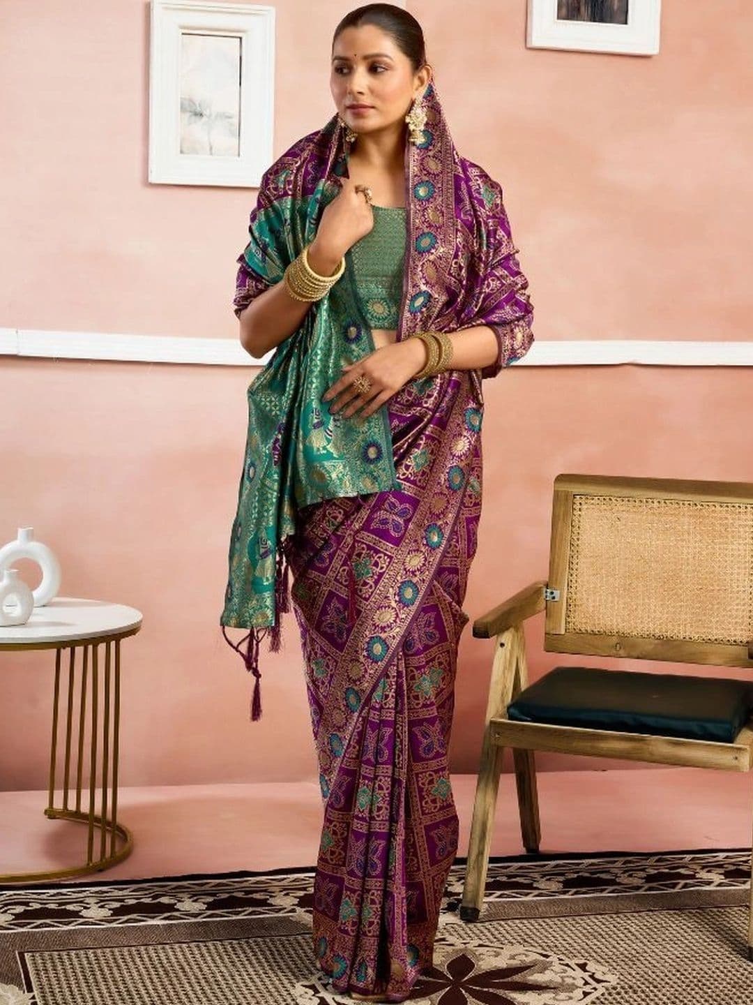 revika Woven Design Zari Art Silk Designer Kanjeevaram Saree thumbnail 2