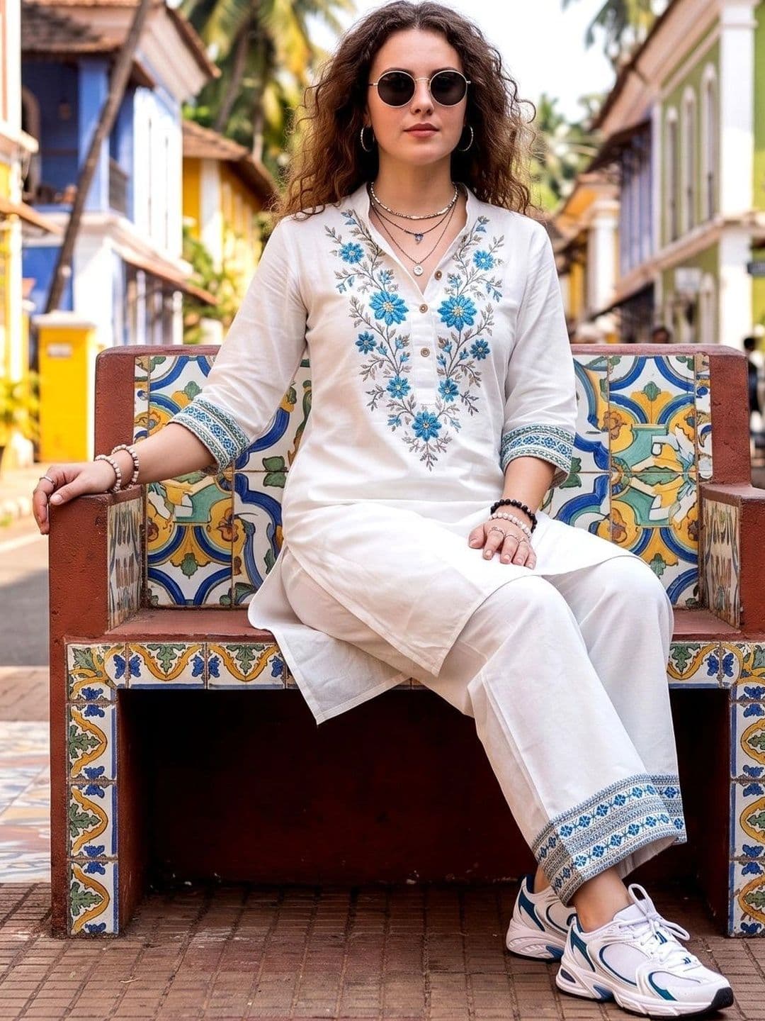 Laasika Embroidered Tunic with Trousers thumbnail 2