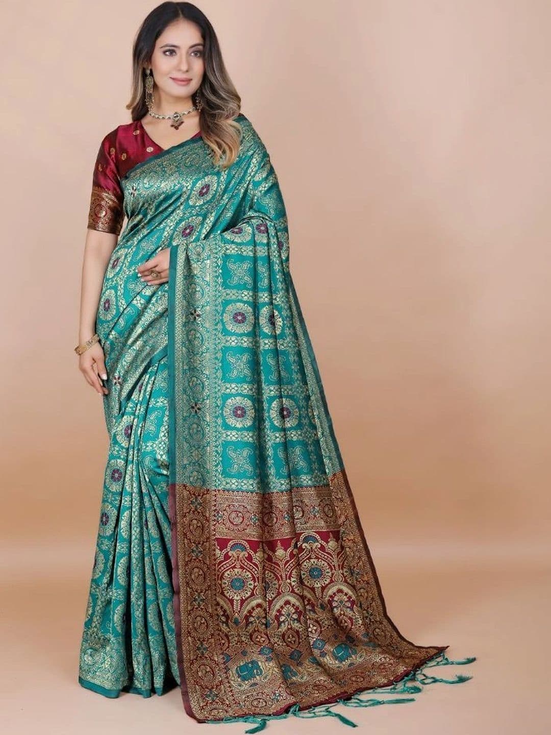 revika Woven Design Zari Art Silk Designer Kanjeevaram Saree - view 1