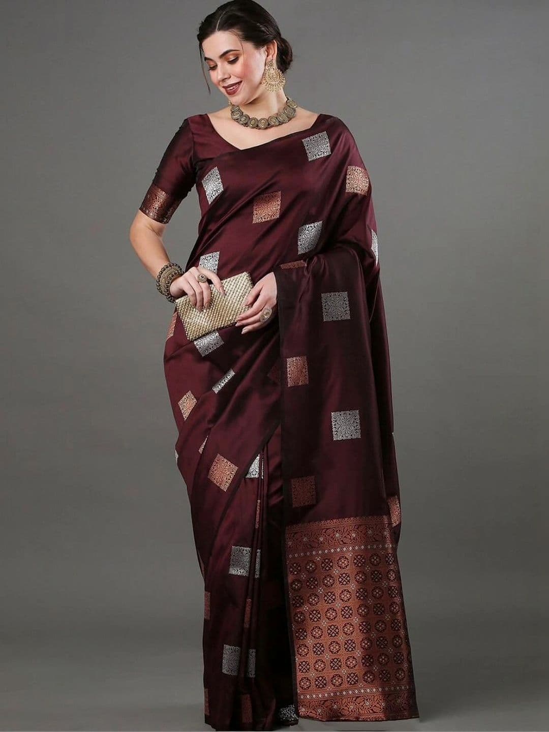 revika Woven Design Zari Art Silk Designer Kanjeevaram Saree thumbnail 4