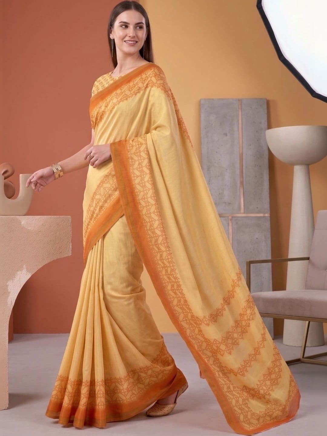 BORAD FASHION Designer Chanderi Saree thumbnail 2