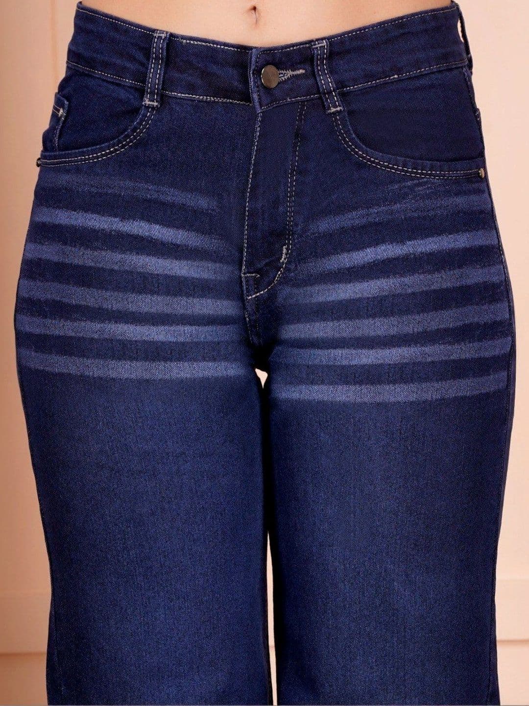 P.X.5 Women Classic Wide Leg High-Rise Light Fade Stretchable Jeans thumbnail 5