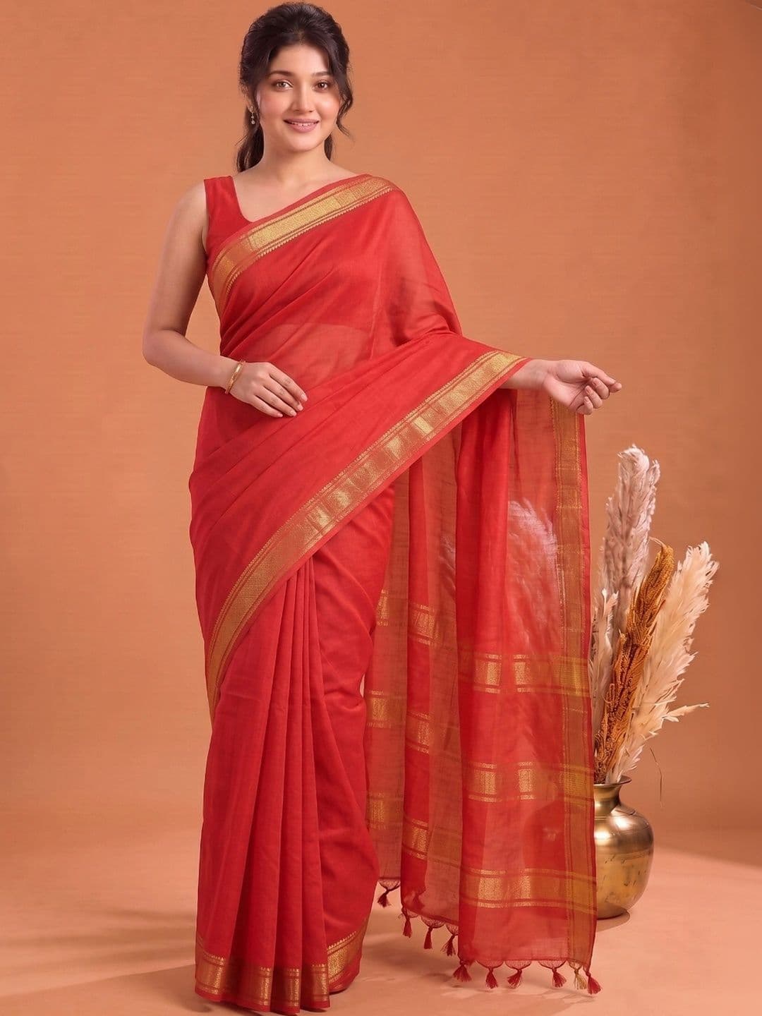 Aparna Zari Pure Cotton Saree - view 1