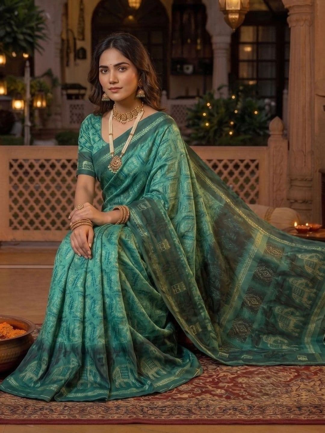 BORAD FASHION Designer Chanderi Saree thumbnail 2