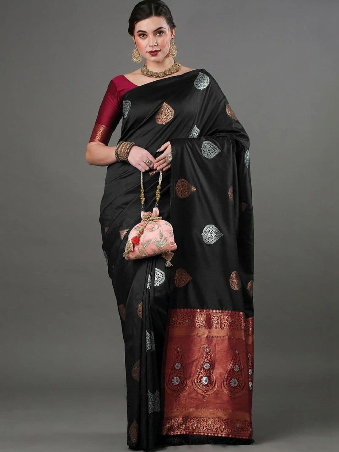 revika Woven Design Zari Art Silk Designer Kanjeevaram Saree thumbnail 5
