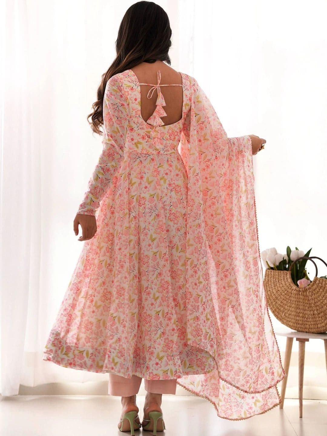 SAJAVAT ETHENIC WEAR Women Floral Printed Regular Kurta with Trousers & With Dupatta thumbnail 3