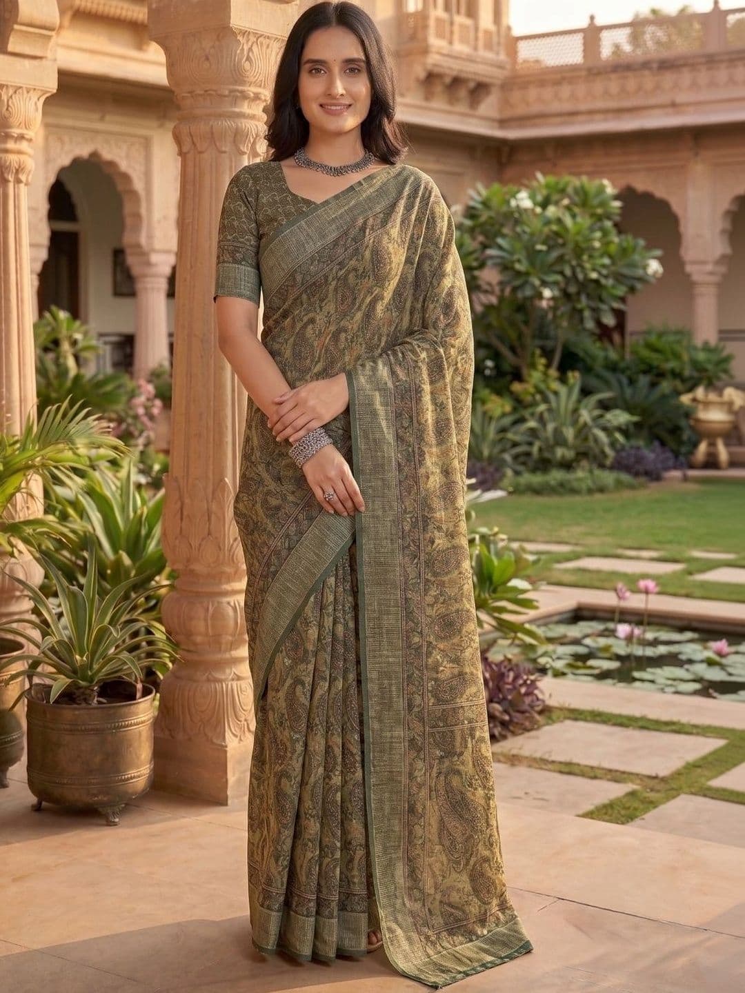 BORAD FASHION Paisley Designer Chanderi Saree thumbnail 2
