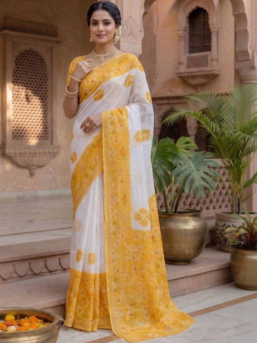 BORAD FASHION Bandhani Designer Chanderi Saree thumbnail 3