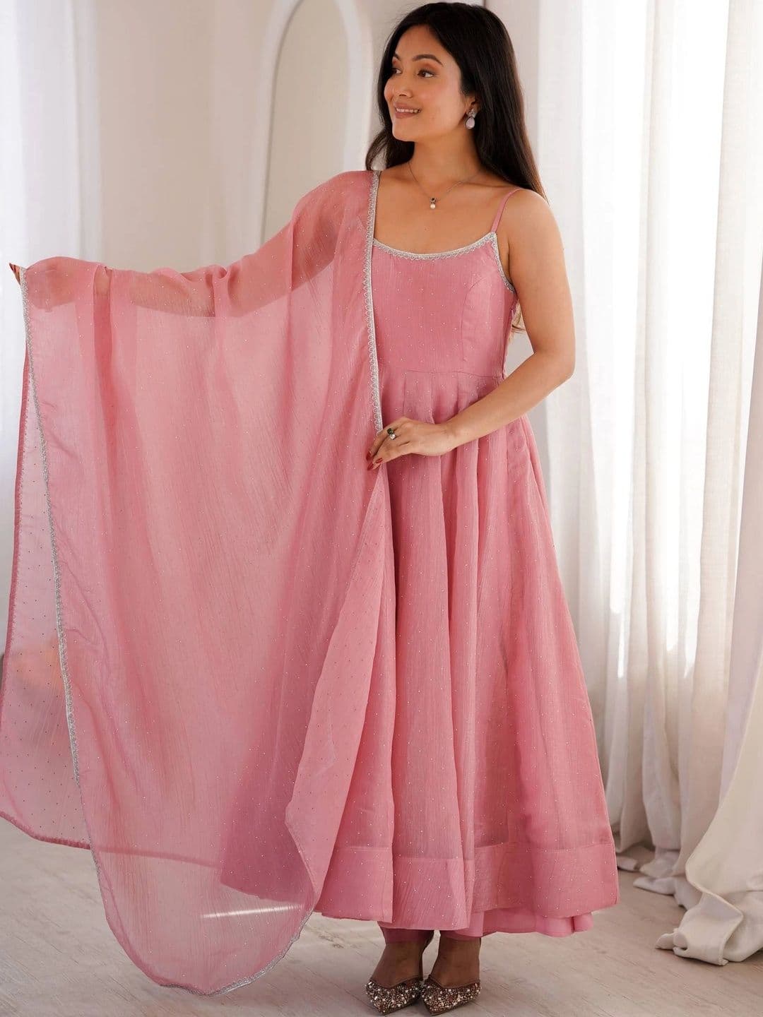 SAJAVAT ETHENIC WEAR Women Ethnic Motifs Printed Regular Kurta with Trousers & With Dupatta thumbnail 6