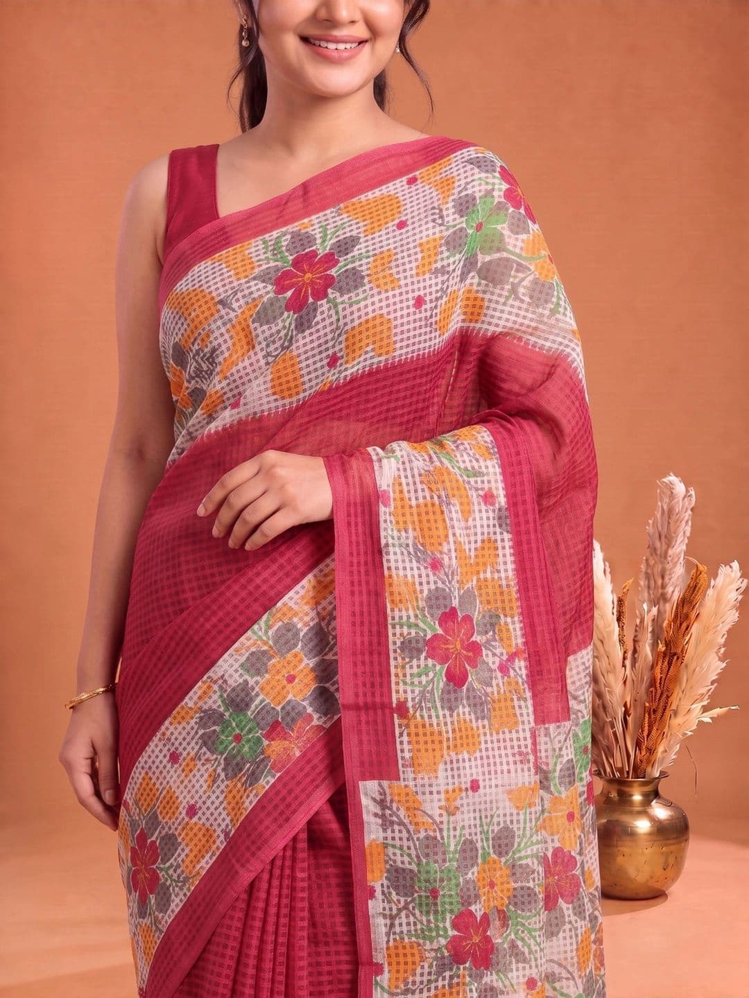 Aparna Floral Pure Cotton Saree thumbnail 3