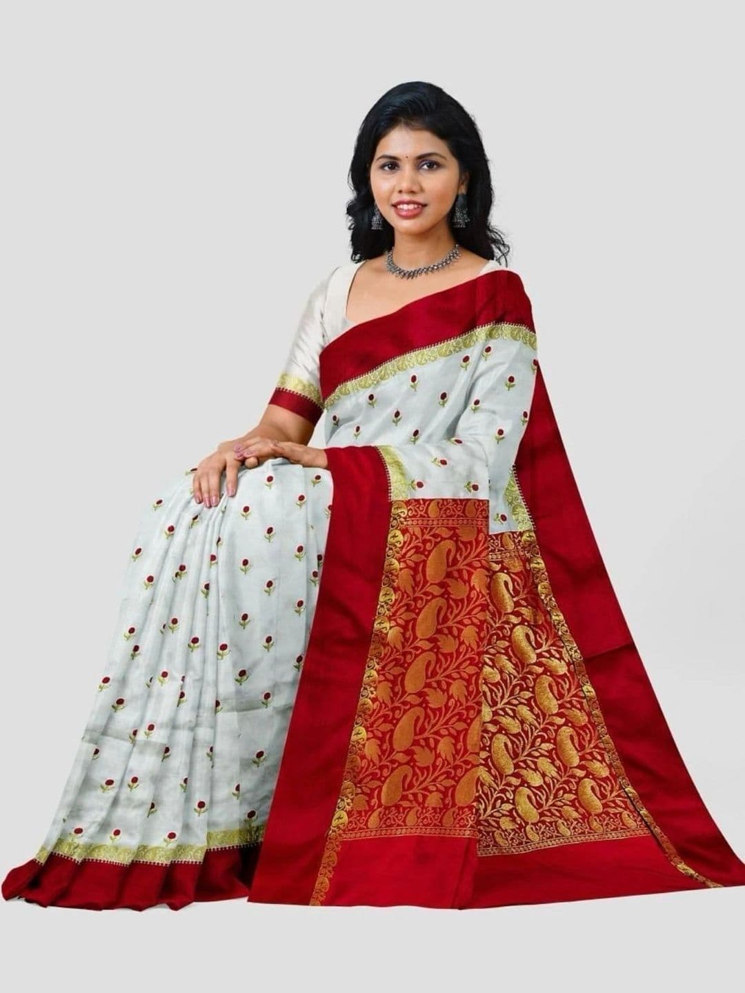 Silk Loomluxe Embroidered Art Silk Saree - view 1