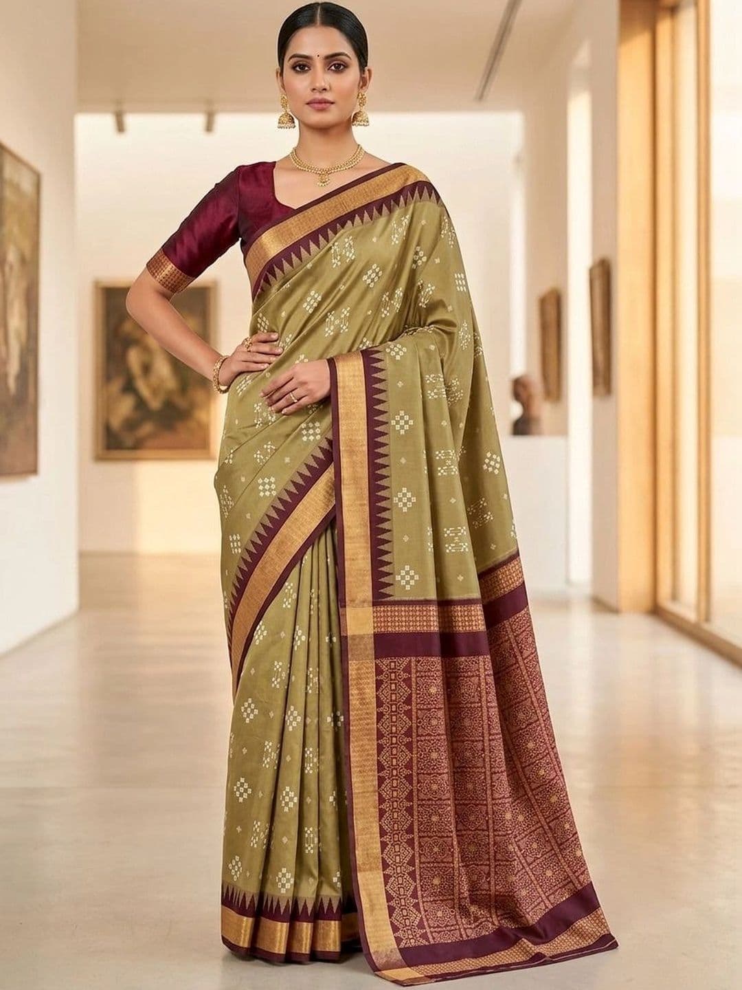 Silk Loomluxe Zari Art Silk Sambalpuri Saree thumbnail 3