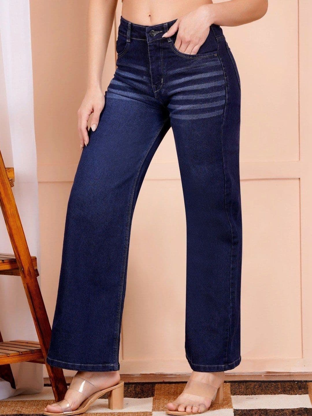 P.X.5 Women Classic Wide Leg High-Rise Light Fade Stretchable Jeans thumbnail 4