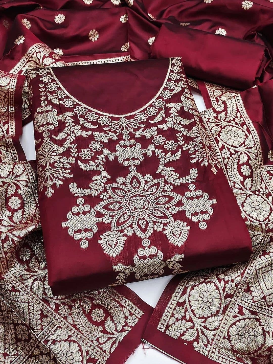 Dhaaga Ghar Art Silk Unstitched Dress Material - view 1