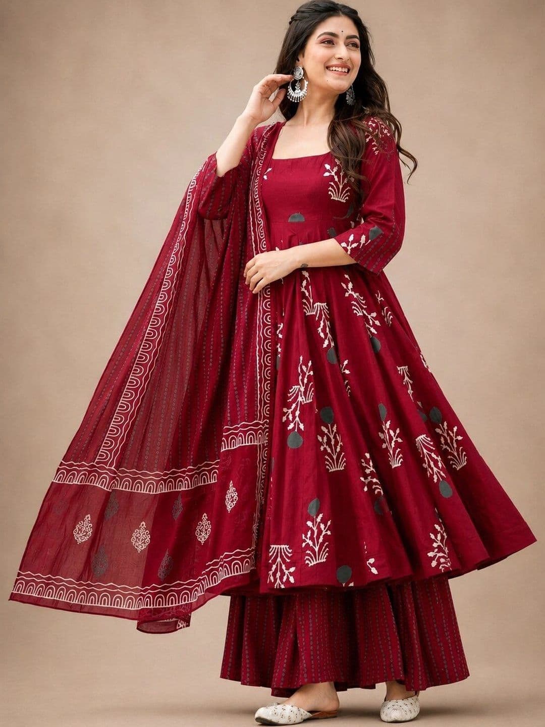 Chhipa Prints Women Ethnic Motifs Printed Regular Kurta with Palazzos & With Dupatta thumbnail 5