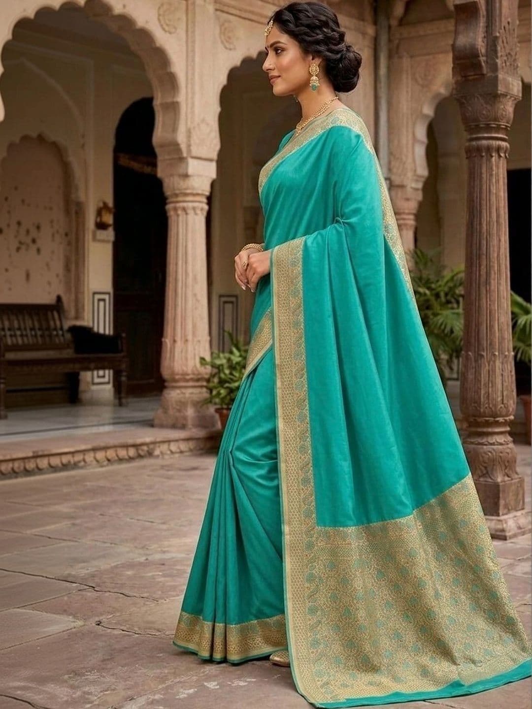 Silk Loomluxe Zari Art Silk Banarasi Saree thumbnail 3