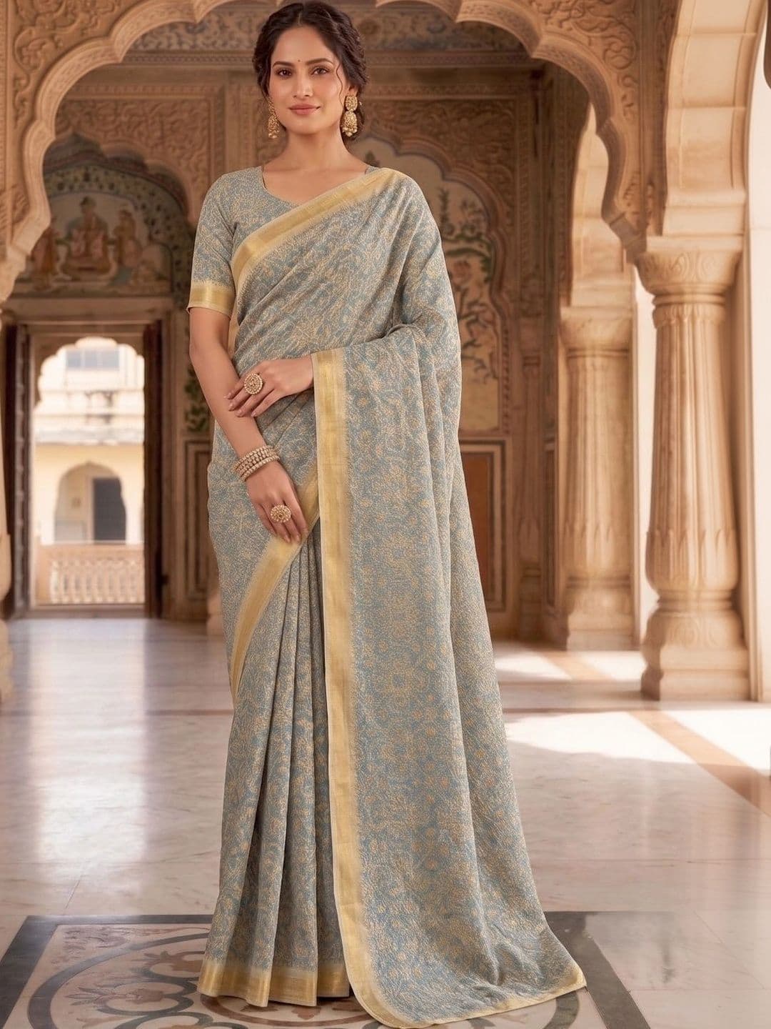 BORAD FASHION Woven Design Designer Chanderi Saree - view 1