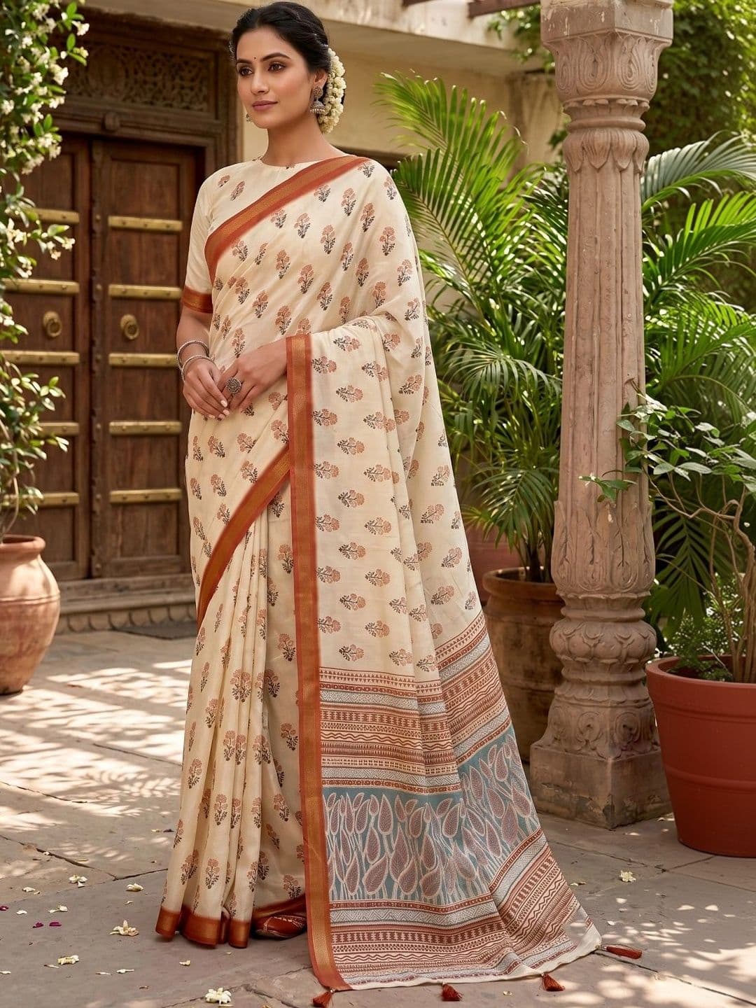 BORAD FASHION Designer Chanderi Saree - view 1