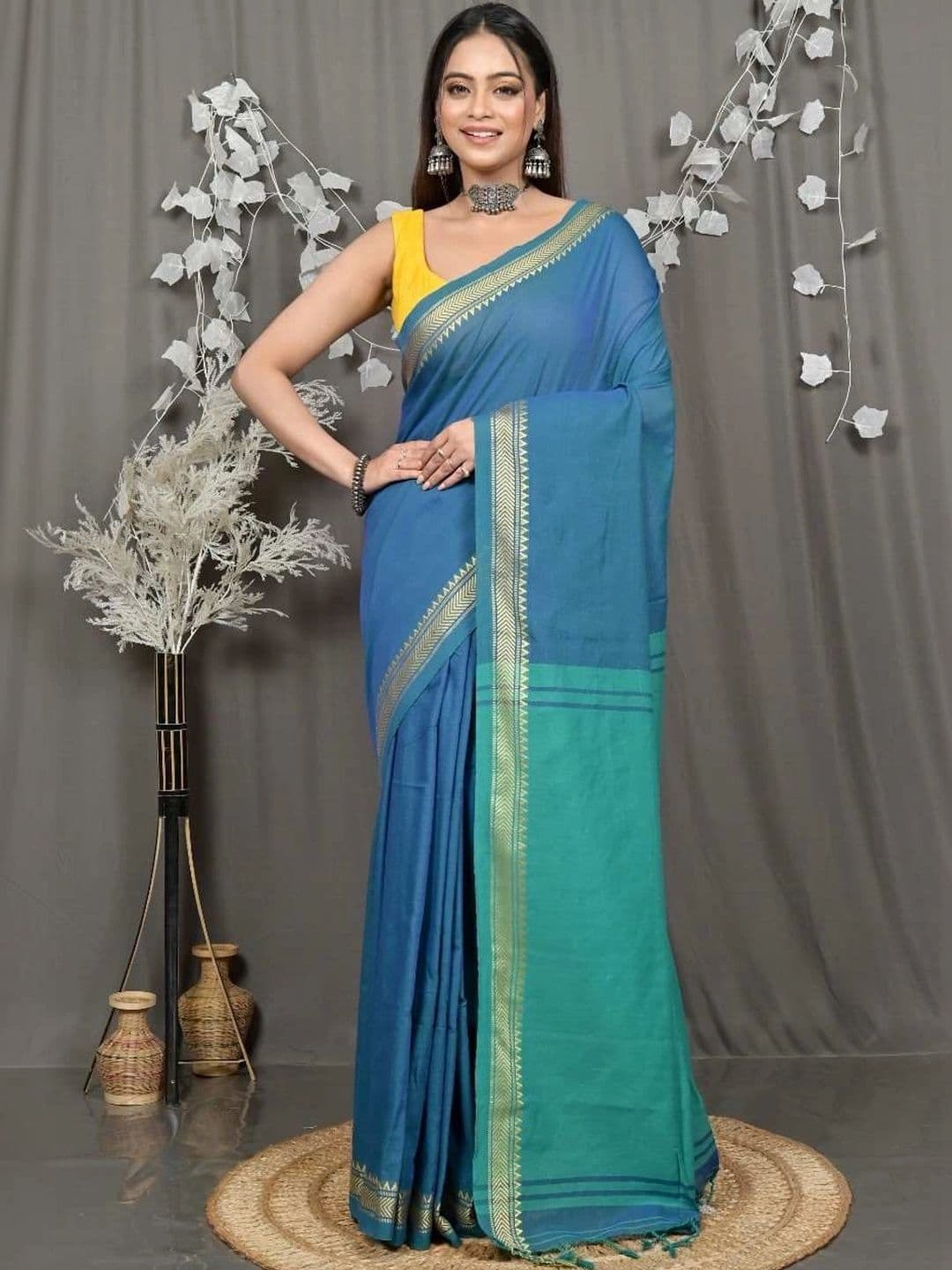RoyBoni Zari Pure Cotton Taant Saree - view 1