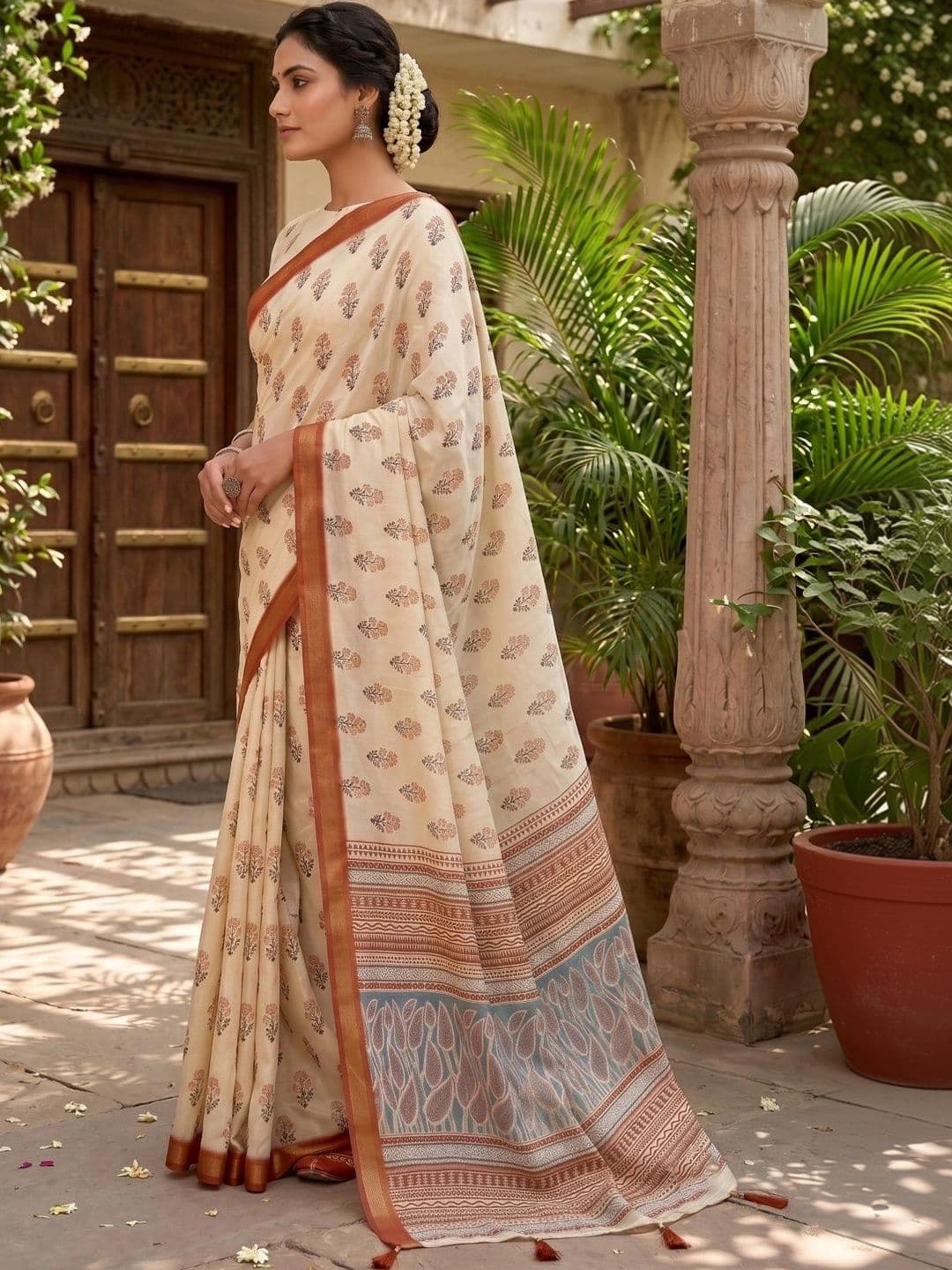 BORAD FASHION Designer Chanderi Saree thumbnail 4