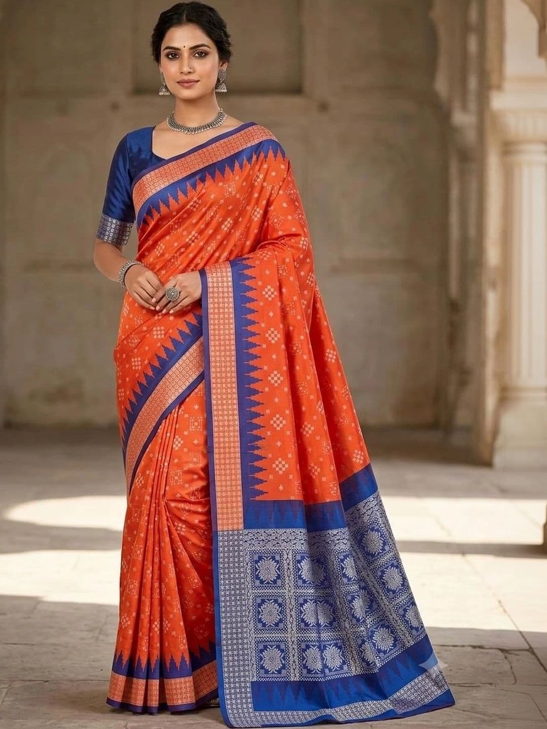 saree destination  Women Zari Art Silk Sambalpuri Saree thumbnail 3