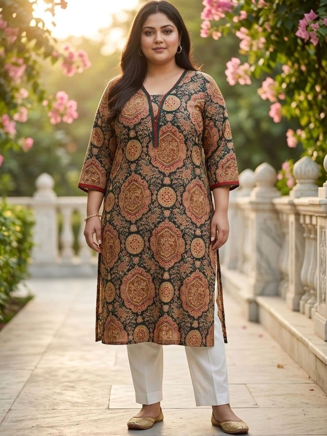Sztori Women Ethnic Motifs Printed Thread Work Indie Prints Kurta - view 1