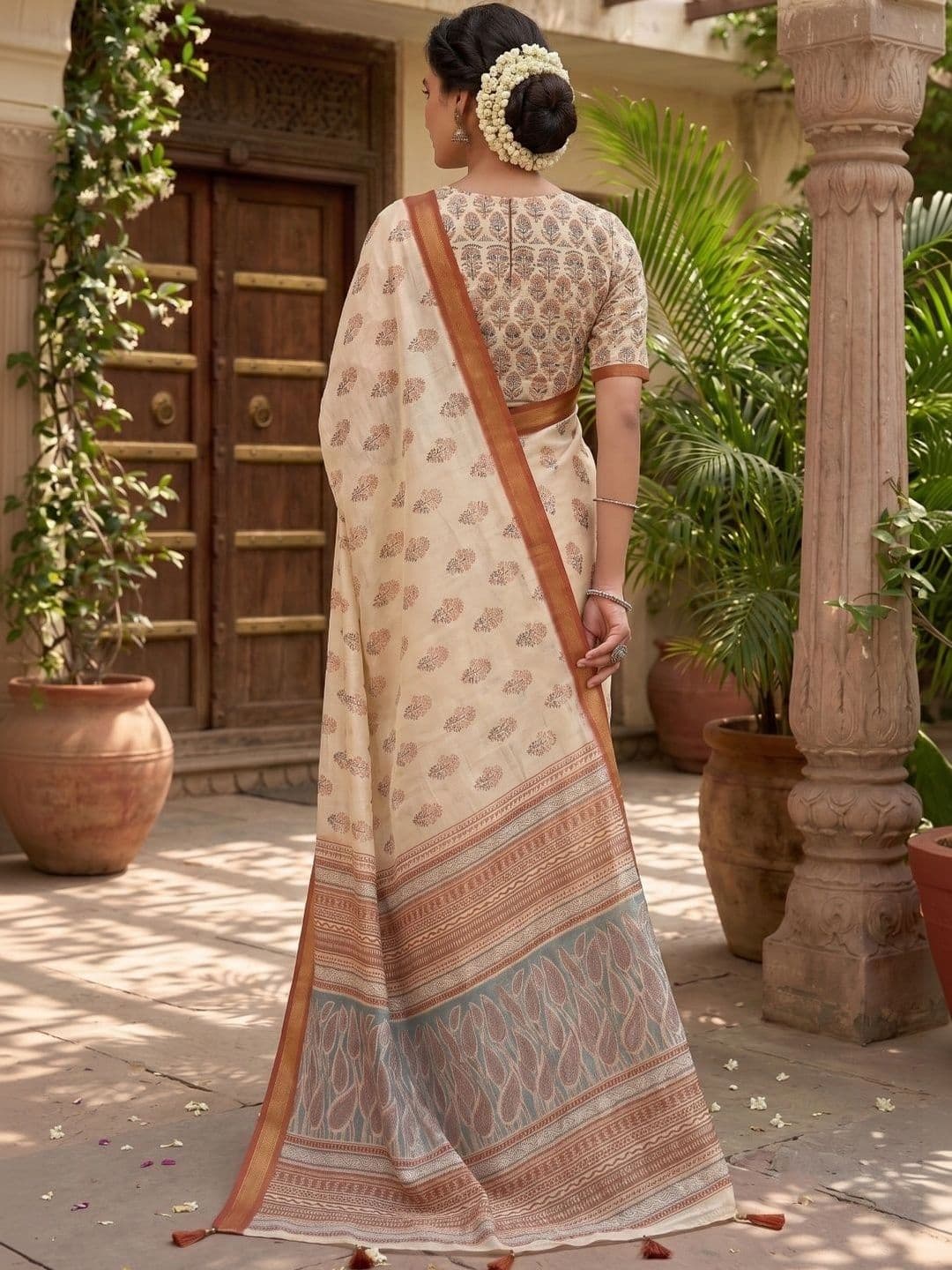 BORAD FASHION Designer Chanderi Saree thumbnail 3