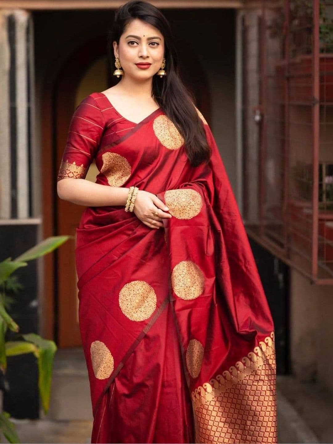 revika Woven Design Zari Art Silk Designer Kanjeevaram Saree thumbnail 4
