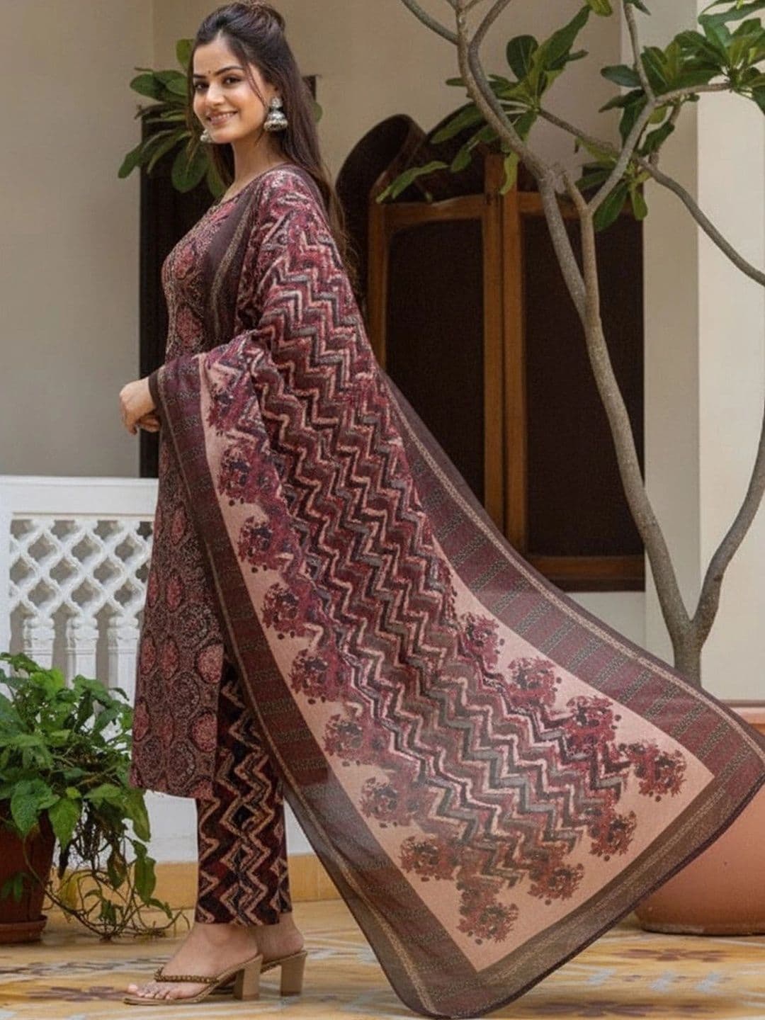 all about you Women Ethnic Kurta with Trousers & With Dupatta thumbnail 5