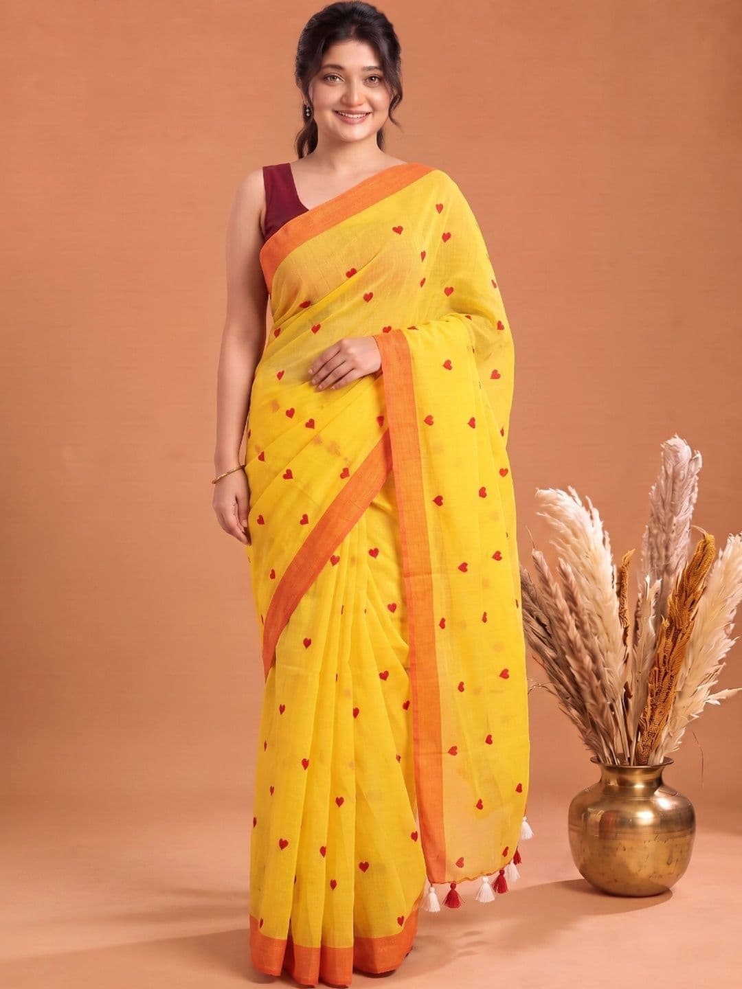 Aparna Ethnic Motifs Pure Cotton Saree - view 1