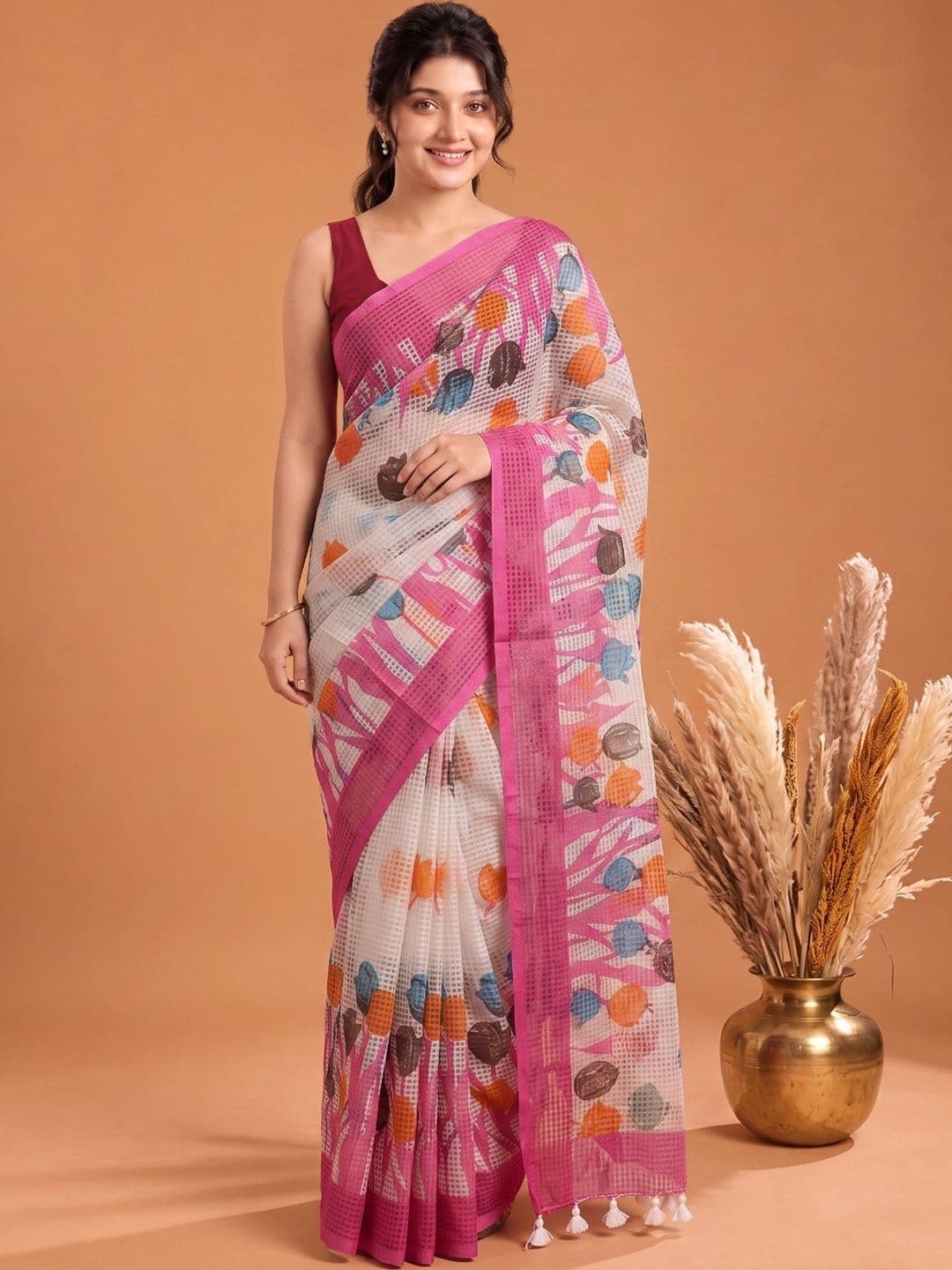 Aparna Floral Pure Cotton Saree - view 1