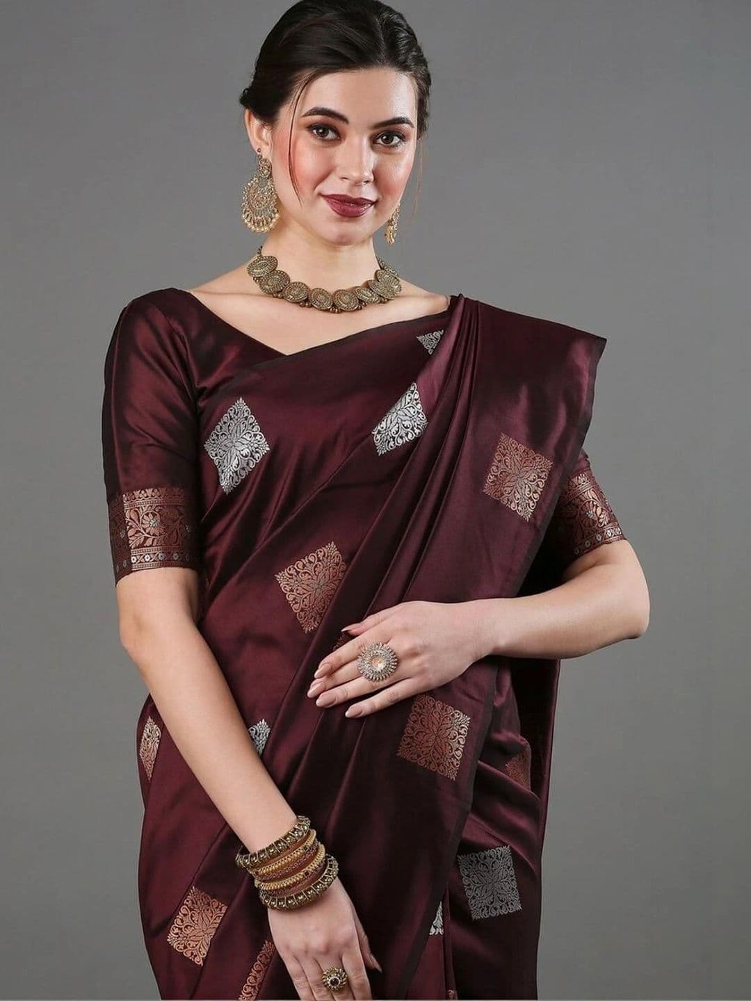 revika Woven Design Zari Art Silk Designer Kanjeevaram Saree thumbnail 2