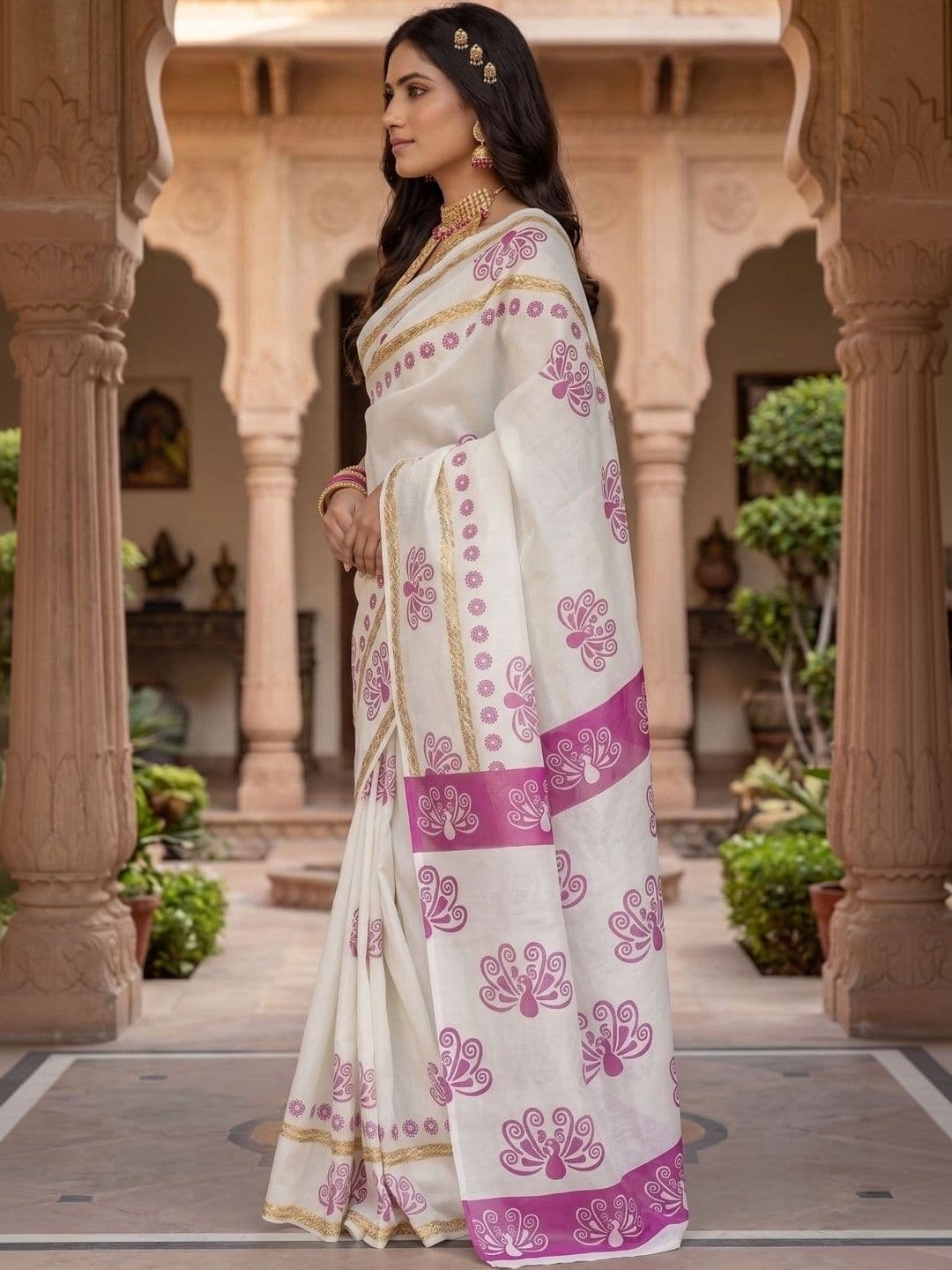 BORAD FASHION Zari Designer Chanderi Saree thumbnail 3